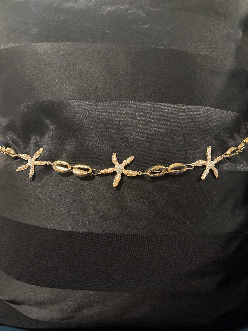 Gold Starfish & Cowrie Shell Chain Belt - Women Accessories